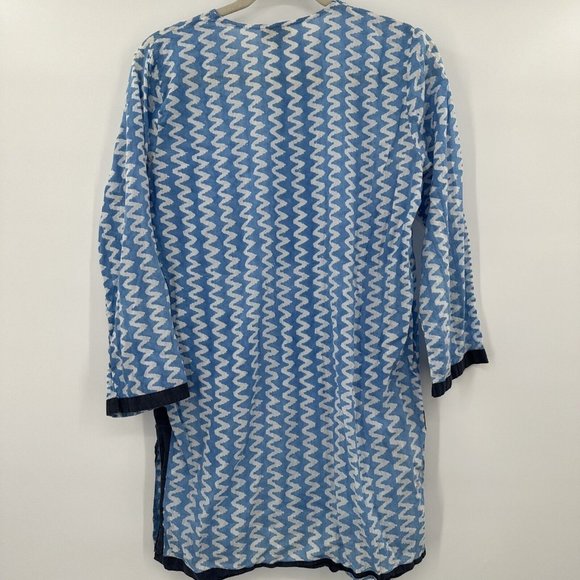 Roberta Roller Rabbit Long Sleeve Blue White Zig Zag Stripe‎ Size Small - Picture 4 of 5